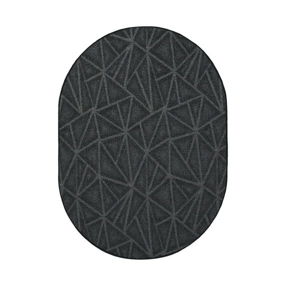 Furnish My Place Indoor/Outdoor Rug Dark Gray 3' x 12', Oval, Made in Usa, Area Rugs Great for Kids, Pets, Event, Wedding