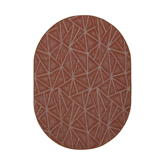 Furnish My Place Indoor/Outdoor Rug Rust 4' x 38', Oval, Made in Usa, Area Rugs Great for Kids, Pets, Event, Wedding