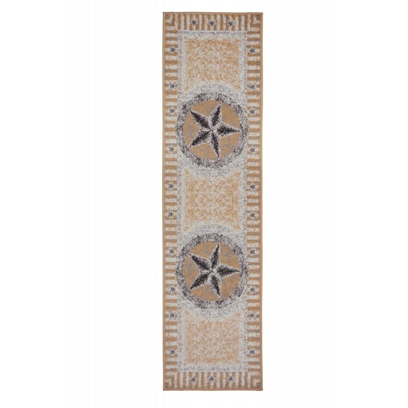 Furnish My Place Indoor Texas Star Rug with Jute Backing Runner - 2 ft. x 8 ft., Multicolor, Novelty Western Décor, Area Rug for Living Room, Bedroom, Hallway