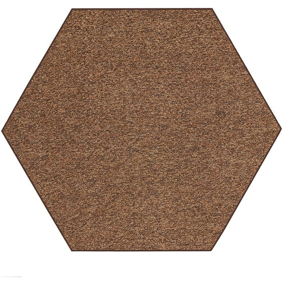 Furnish My Place Loop Floor Rug - 10 ft., Hexagon, Chocolate, Customized Area Rug for Patio, Garden, Hallway, Living Room