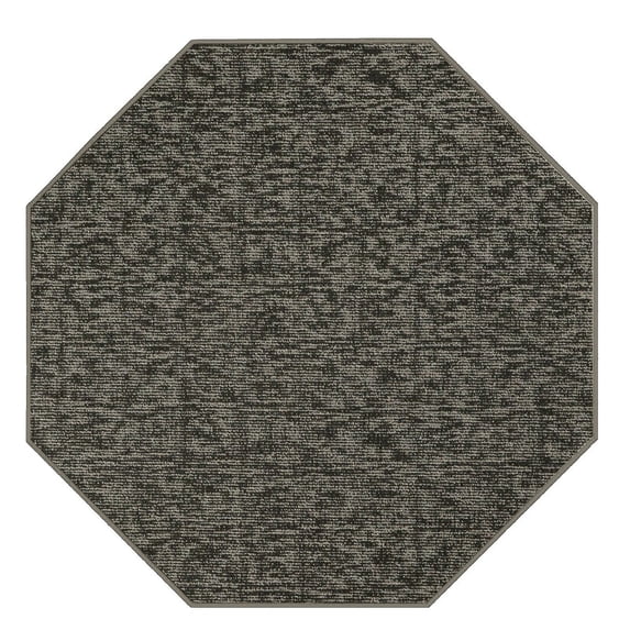 Furnishmyplace Modern Indoor/Outdoor Commercial Rug - Black, Elemental Area Rugs 11' Octagon