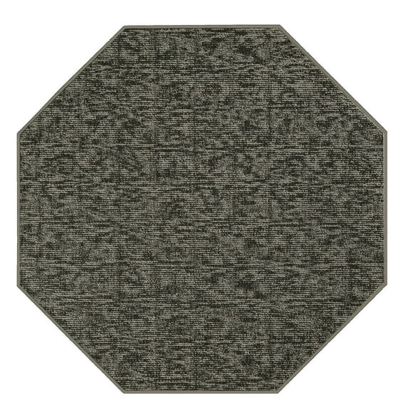 Furnishmyplace Modern Indoor/Outdoor Commercial Rug - Black, Elemental Area Rugs 12' Octagon