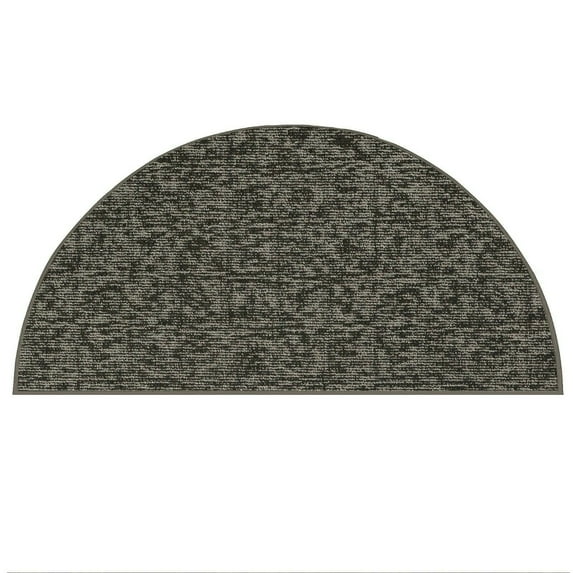 Furnishmyplace Modern Indoor/Outdoor Commercial Rug - Black, Elemental Area Rugs 20" x 40" Half Round