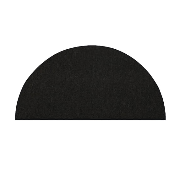 Furnish My Place Modern Indoor/Outdoor Commercial Solid Color Rug - Black, 27" x 54" Half Round, Pet and Kids Friendly Rug. Made in USA, Area Rugs Great for Kids, Pets, Event, Wedding
