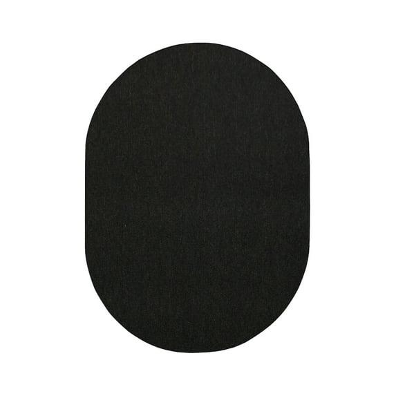 Furnishmyplace Modern Indoor/Outdoor Commercial Solid Black Color, Area Rugs 7' x 9' Oval