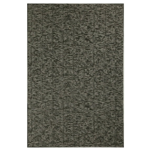 Furnishmyplace Modern Indoor/Outdoor Commercial Rug - Black, Elemental Area Rugs 8' x 13'
