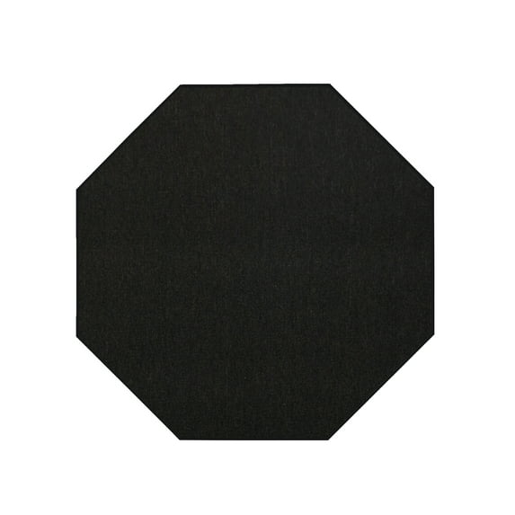 Furnishmyplace Modern Indoor/Outdoor Commercial Solid Black Color, Area Rugs 9' Octagon