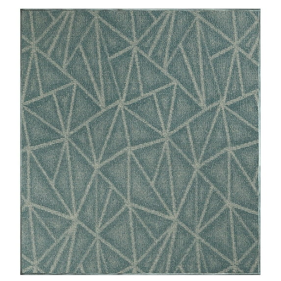 Furnish My Place Modern Indoor/Outdoor Commercial Solid Color Rug - Blue, 11' x 11', Square, Pet and Kids Friendly Rug. Made in USA, Area Rugs Great for Kids, Pets, Event, Wedding
