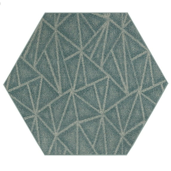 Furnish My Place Modern Indoor/Outdoor Commercial Solid Color Rug - Blue, 8' Hexagon, Pet and Kids Friendly Rug. Made in USA, Area Rugs Great for Kids, Pets, Event, Wedding