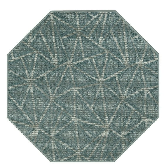 Furnish My Place Modern Indoor/Outdoor Commercial Solid Color Rug - Blue, 8' Octagon, Pet and Kids Friendly Rug. Made in USA, Area Rugs Great for Kids, Pets, Event, Wedding