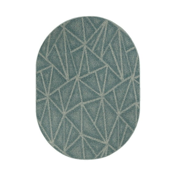 Furnish My Place Modern Indoor/Outdoor Commercial Solid Color Rug - Blue, 8' x 10' Oval, Pet and Kids Friendly Rug. Made in USA, Area Rugs Great for Kids, Pets, Event, Wedding