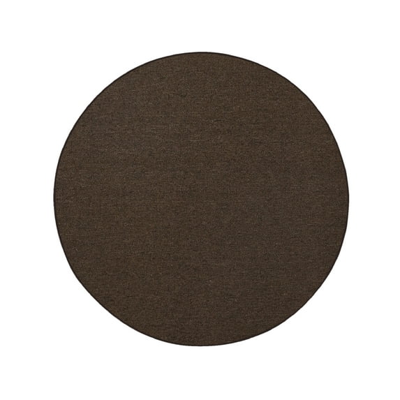 Furnish My Place Modern Indoor/Outdoor Commercial Solid Color Rug - Chocolate, 6' Round, Pet and Kids Friendly Rug. Made in USA, Area Rugs Great for Kids, Pets, Event, Wedding