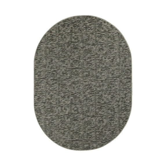 Furnish My Place Modern Indoor/Outdoor Commercial Solid Color Rug - Dark Gray, 12' x 15' Oval, Pet and Kids Friendly Rug. Made in USA, Area Rugs Great for Kids, Pets, Event, Wedding