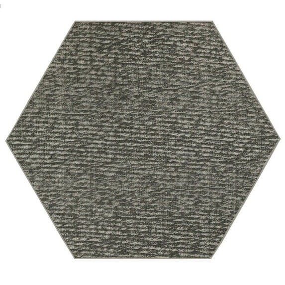 Furnish My Place Modern Indoor/Outdoor Commercial Solid Color Rug - Dark Gray, 4' Hexagon, Pet and Kids Friendly Rug. Made in USA, Area Rugs Great for Kids, Pets, Event, Wedding