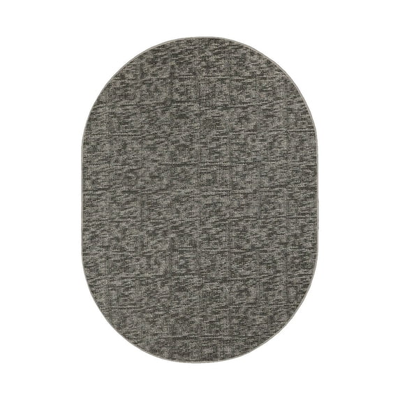 Furnish My Place Modern Indoor/Outdoor Commercial Solid Color Rug - Dark Gray, 4' x 6' Oval, Pet and Kids Friendly Rug. Made in USA, Area Rugs Great for Kids, Pets, Event, Wedding