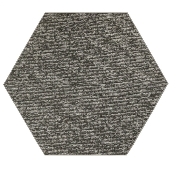 Furnish My Place Modern Indoor/Outdoor Commercial Solid Color Rug - Dark Gray, 5' Hexagon, Pet and Kids Friendly Rug. Made in USA, Area Rugs Great for Kids, Pets, Event, Wedding