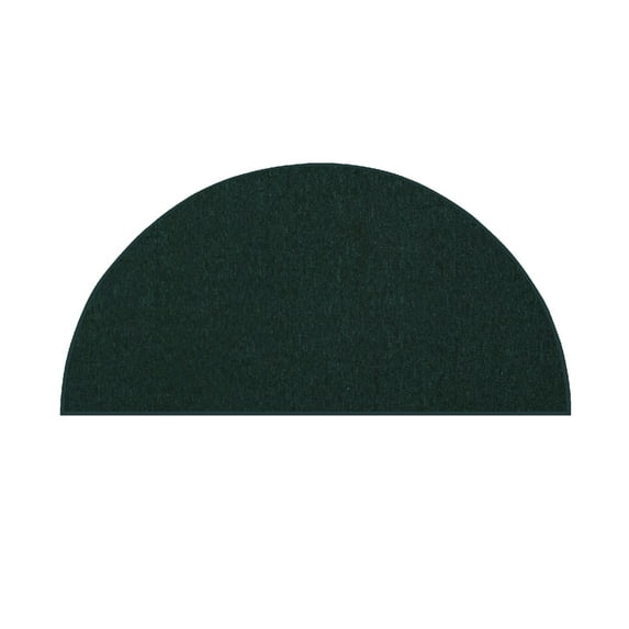 Furnishmyplace Modern Indoor/Outdoor Commercial Solid Dark Green Color, Area Rugs 18" x 36" Half Round