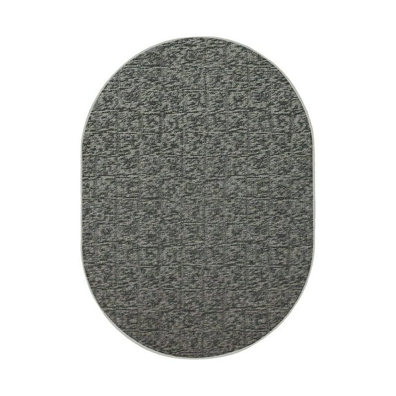 Furnish My Place Modern Indoor/Outdoor Commercial Solid Color Rug - Gray, 10' x 12' Oval, Pet and Kids Friendly Rug. Made in USA, Area Rugs Great for Kids, Pets, Event, Wedding