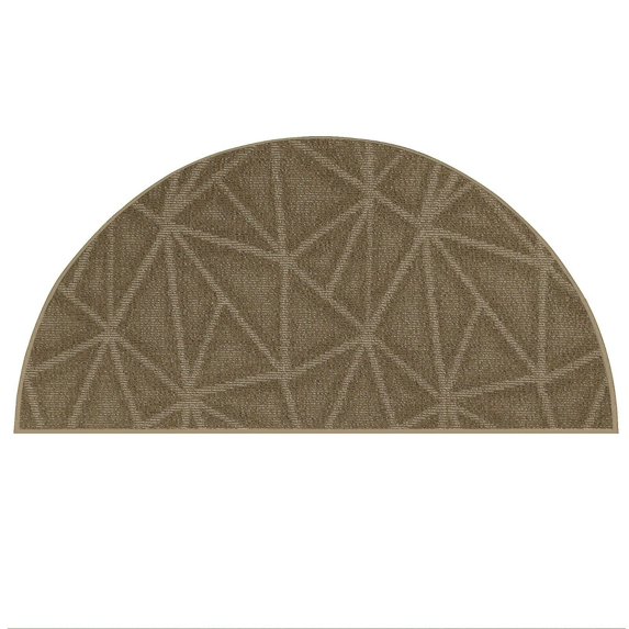 Furnish My Place Modern Indoor/Outdoor Commercial Solid Color Rug - Gray, 18" x 36" Half Round, Pet and Kids Friendly Rug. Made in USA, Area Rugs Great for Kids, Pets, Event, Wedding