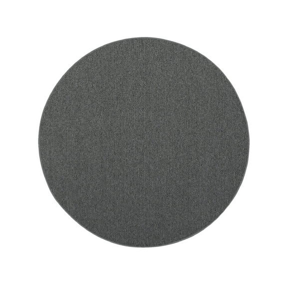 Furnish My Place Modern Indoor/Outdoor Commercial Solid Color Rug - Gray, 4' Round, Pet and Kids Friendly Rug. Made in USA, Round, Area Rugs Great for Kids, Pets, Event, Wedding