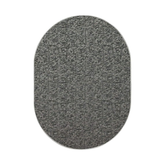 Furnish My Place Modern Indoor/Outdoor Commercial Solid Color Rug - Gray, 7' x 9' Oval, Pet and Kids Friendly Rug. Made in USA, Area Rugs Great for Kids, Pets, Event, Wedding