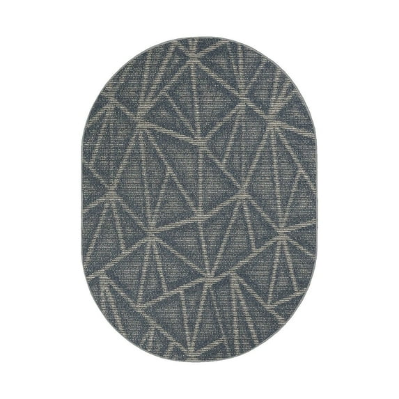Furnish My Place Modern Indoor/Outdoor Commercial Solid Color Rug - Navy, 10' x 12' Oval, Pet and Kids Friendly Rug. Made in USA, Area Rugs Great for Kids, Pets, Event, Wedding