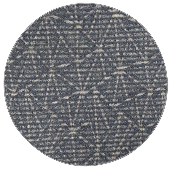 Furnish My Place Modern Indoor/Outdoor Commercial Solid Color Rug - Navy, 2' Round, Pet and Kids Friendly Rug. Made in USA, Area Rugs Great for Kids, Pets, Event, Wedding