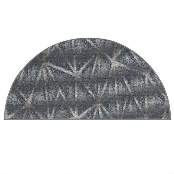 Furnish My Place Modern Indoor/Outdoor Commercial Solid Color Rug - Navy, 24" x 48" Half Round, Pet and Kids Friendly Rug. Made in USA, Area Rugs Great for Kids, Pets, Event, Wedding