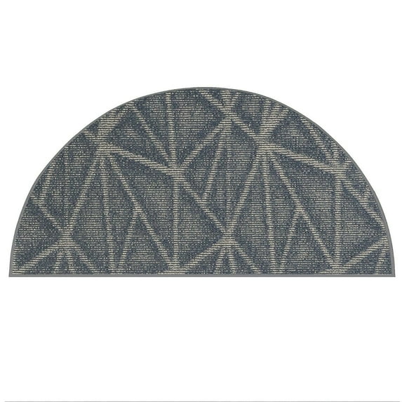 Furnish My Place Modern Indoor/Outdoor Commercial Solid Color Rug - Navy, 30" x 60" Half Round, Pet and Kids Friendly Rug. Made in USA, Area Rugs Great for Kids, Pets, Event, Wedding