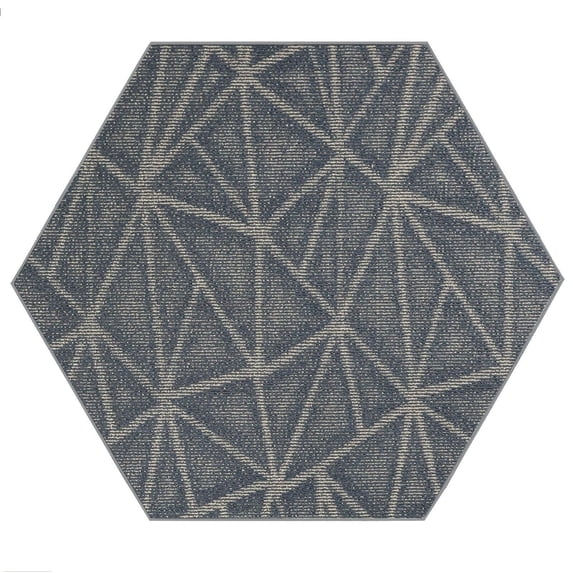 Furnish My Place Modern Indoor/Outdoor Commercial Solid Color Rug - Navy, 9' Hexagon, Pet and Kids Friendly Rug. Made in USA, Area Rugs Great for Kids, Pets, Event, Wedding