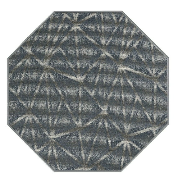 Furnish My Place Modern Indoor/Outdoor Commercial Solid Color Rug - Navy, 9' Octagon, Pet and Kids Friendly Rug. Made in USA, Area Rugs Great for Kids, Pets, Event, Wedding