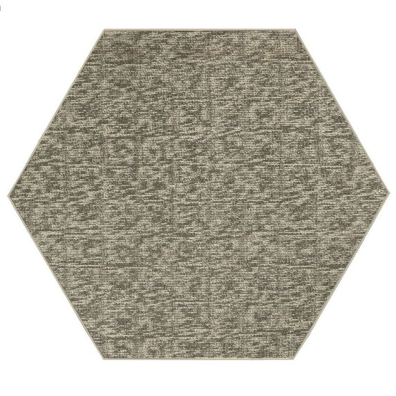 Furnishmyplace Modern Indoor/Outdoor Commercial Rug - Neutral, Elemental Area Rugs 5' Hexagon
