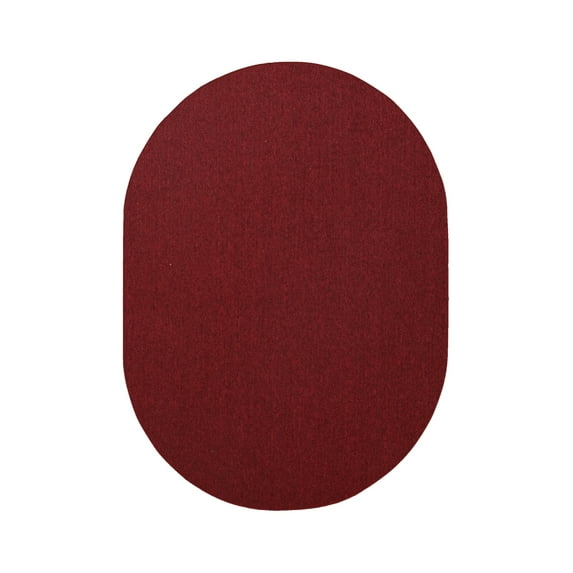 Furnish My Place Modern Indoor/Outdoor Commercial Solid Color Rug - Red, 5' x 7' Oval, Pet and Kids Friendly Rug. Made in USA, Oval, Area Rugs Great for Kids, Pets, Event, Wedding