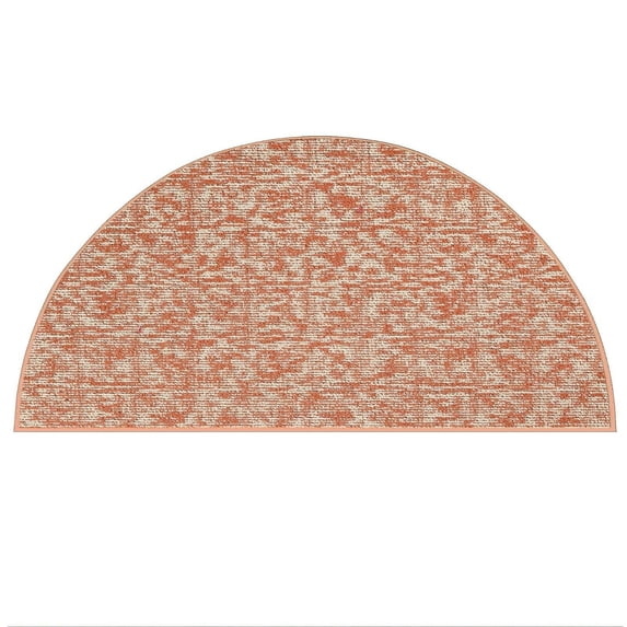 Furnish My Place Modern Indoor/Outdoor Commercial Solid Color Rug - Rust, 30" x 60" Half Round, Pet and Kids Friendly Rug. Made in USA, Area Rugs Great for Kids, Pets, Event, Wedding