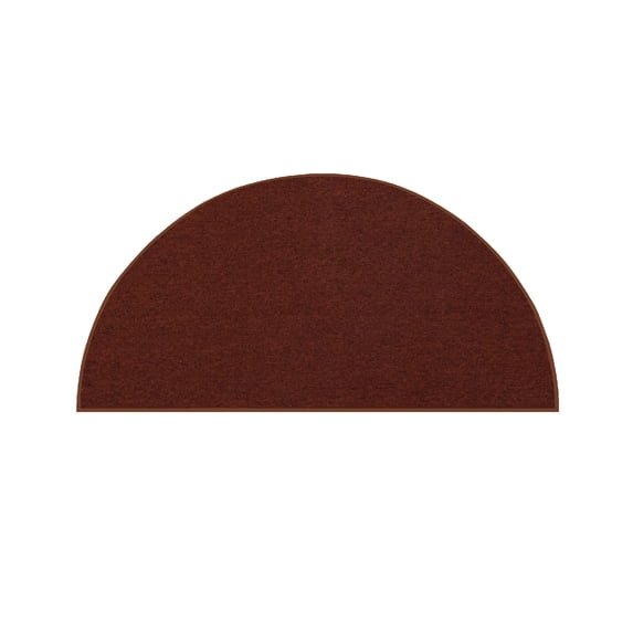 Furnish My Place Modern Indoor/Outdoor Commercial Solid Color Rug - Rust, 33" x 66" Half Round, Pet and Kids Friendly Rug. Made in USA, Halfround, Area Rugs Great for Kids, Pets, Event, Wedding
