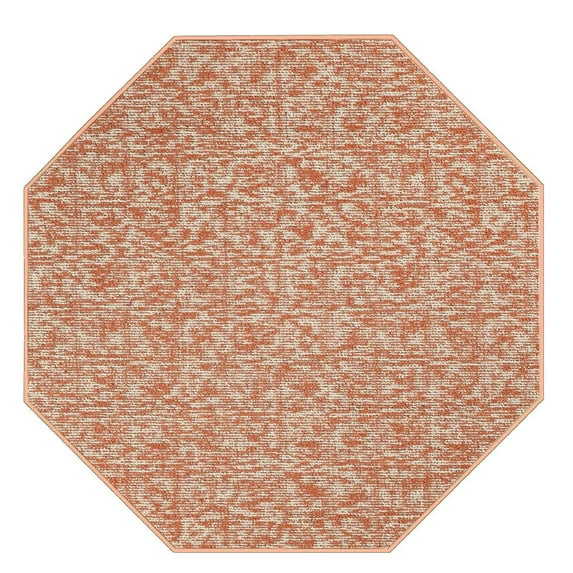 Furnish My Place Modern Indoor/Outdoor Commercial Solid Color Rug - Rust, 7' Octagon, Pet and Kids Friendly Rug. Made in USA, Area Rugs Great for Kids, Pets, Event, Wedding
