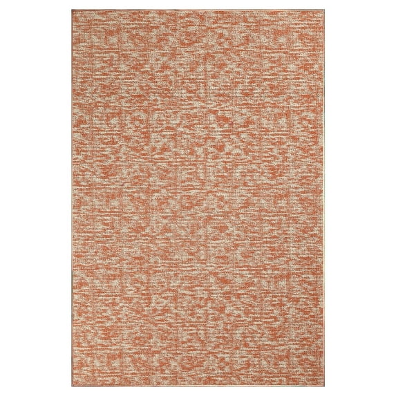 Furnish My Place Modern Indoor/Outdoor Commercial Solid Color Rug - Rust, 9' x 14', Pet and Kids Friendly Rug. Made in USA, Area Rugs Great for Kids, Pets, Event, Wedding