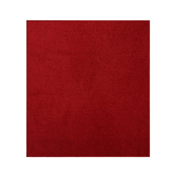 Furnishmyplace Modern Plush Solid Color Rug - Pet Friendly, Made in USA, Red Area Rugs 9' x 9'