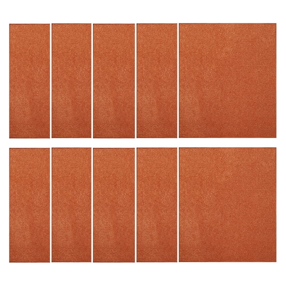 Furnish My Place Modern Plush Solid Orange Color Rug - Pets and Kids Friendly Rug, Indoor/Outdoor Mat, Area Rugs Great for Kids, Pets, Event, Living Room, Made in USA, 3' x 3' Square - Set of 10