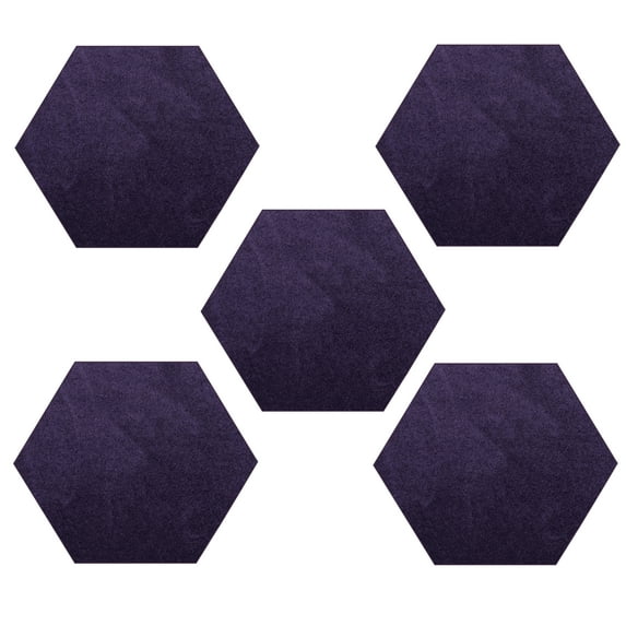 Furnishmyplace Furnish my Place Plush Solid Purple Color Rug Set of Area Rugs Set of 5 - 3' Hexagon
