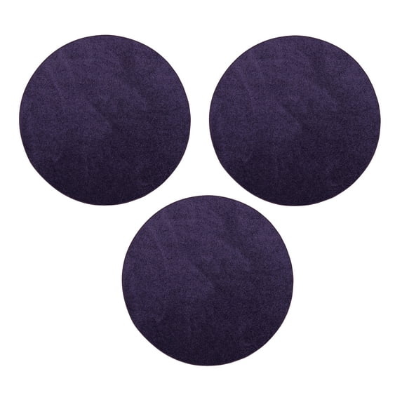 Furnishmyplace Furnish my Place Plush Solid Purple Color Rug Set of Area Rugs Set of 3 - 2' Round