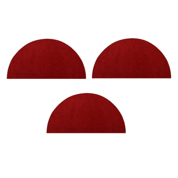 Furnishmyplace Furnish my Place Plush Solid Red Color Rug Set of Area Rugs Set of 3 - 18"x36" Half Round
