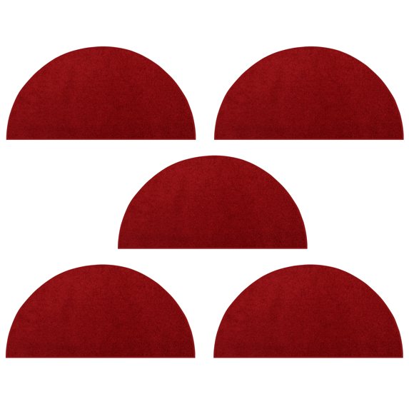 Furnishmyplace Furnish my Place Plush Solid Red Color Rug Set of Area Rugs Set of 5 - 18"x36" Half Round