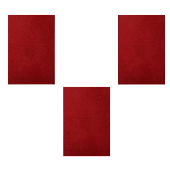 Furnishmyplace Furnish my Place Plush Solid Red Color Rug Set of Area Rugs Set of 3 - 2'x3'