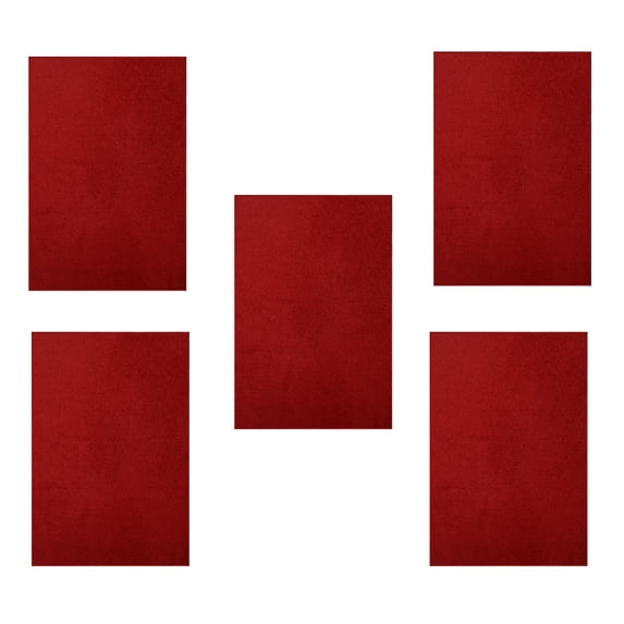 Furnishmyplace Furnish my Place Plush Solid Red Color Rug Set of Area Rugs Set of 5 - 2'x3'