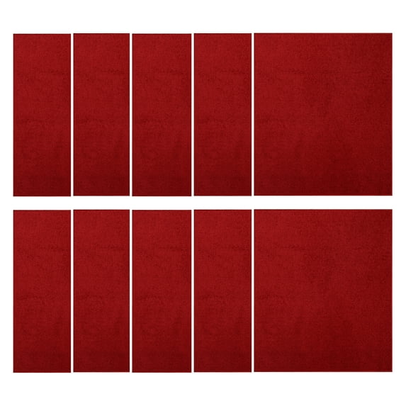 Furnishmyplace Furnish my Place Plush Solid Red Color Rug Set of Area Rugs Set of 10 - 3'x3' Square