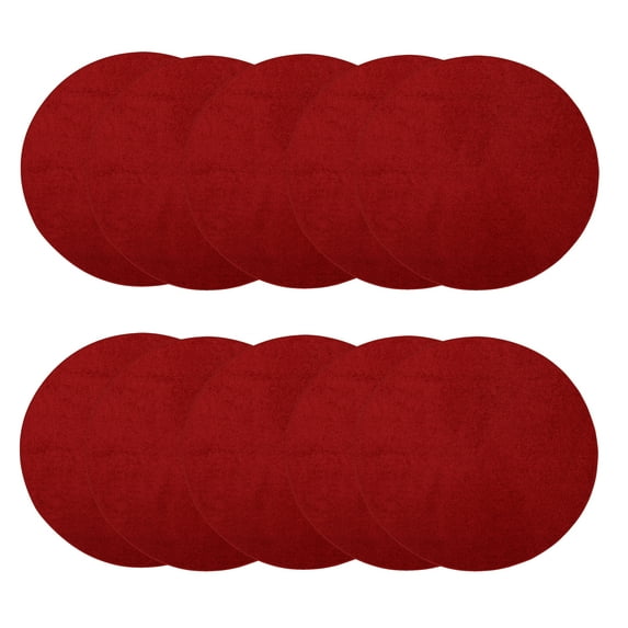 Furnishmyplace Furnish my Place Plush Solid Red Color Rug Set of Area Rugs Set of 10 - 2' Round