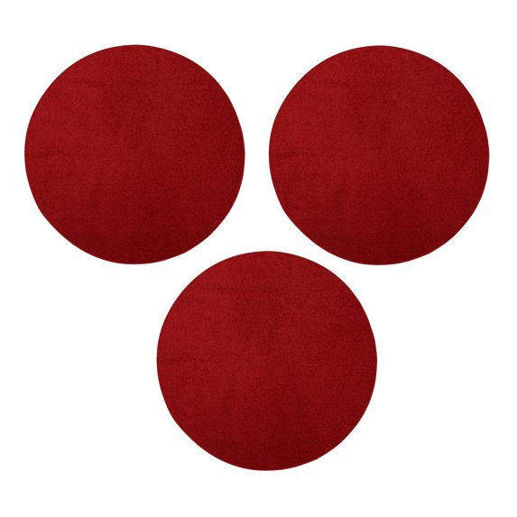 Furnishmyplace Furnish my Place Plush Solid Red Color Rug Set of Area Rugs Set of 3 - 18" Round
