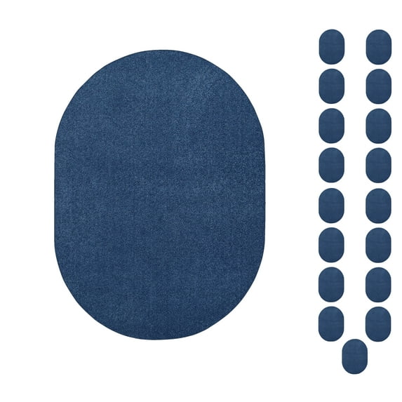 Furnishmyplace Furnish my Place Plush Solid Royal Blue Color Rug Set of Area Rugs Set of 20 - 2'x3' Oval