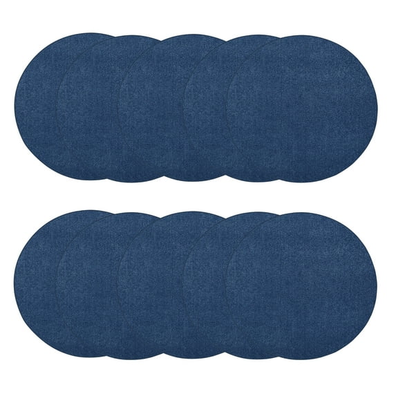 Furnishmyplace Furnish my Place Plush Solid Royal Blue Color Rug Set of Area Rugs Set of 10 - 3' Round